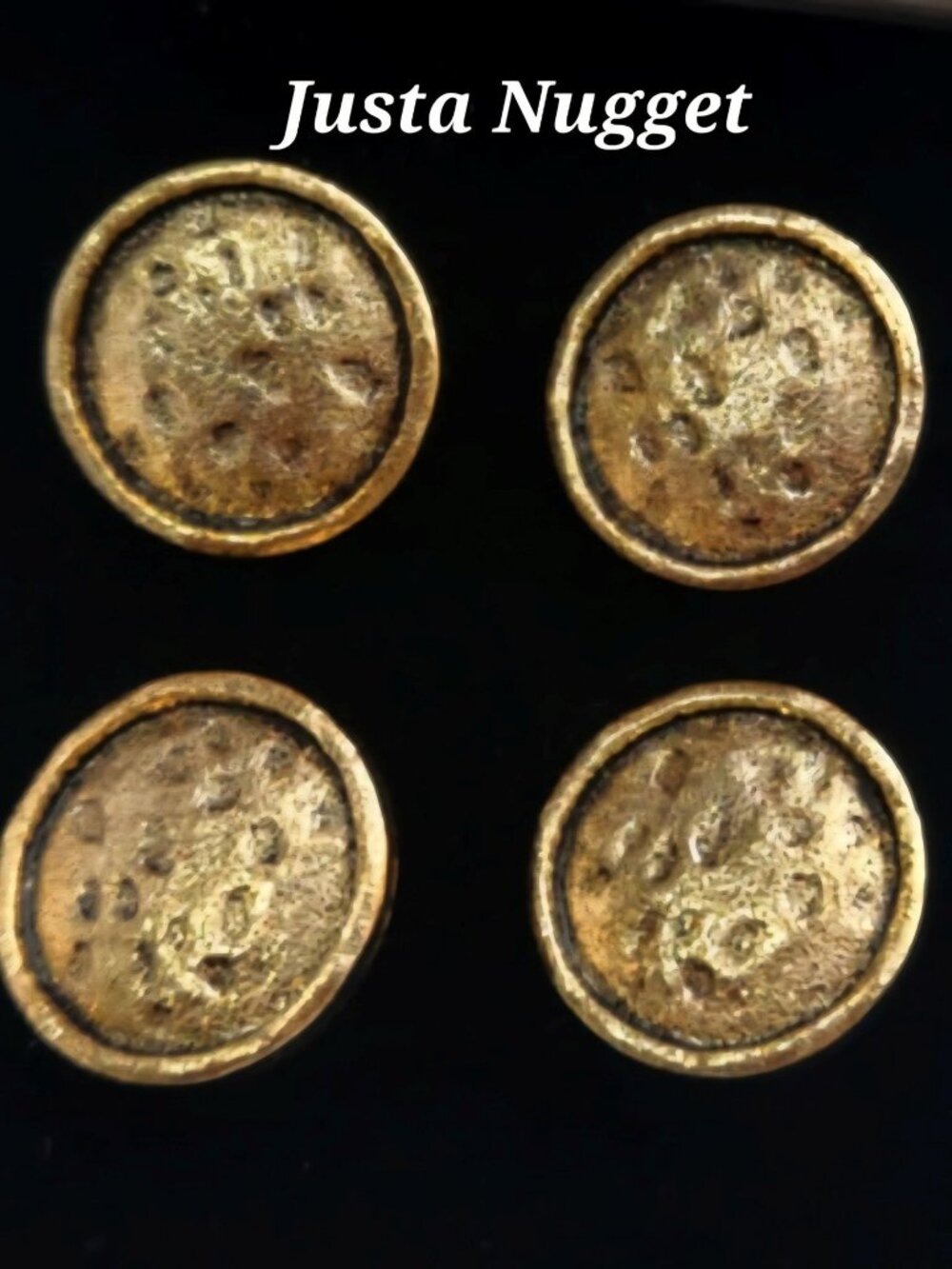 MAGNETIC NUMBER PINS "JUSTA NUGGET" goldtone set of 4 NEW Ranch Dun Right in box